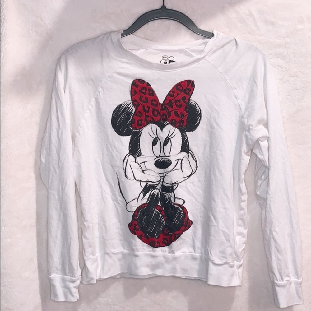 Forever 21 Long Sleeve Minnie Mouse Crop Top